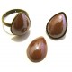 CSCP-L18*13mm-02 - Cabochon sticla lacrima maro caramel perlat 18*13mm