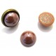 DISPONIBIL 6 BUCATI - CSCP-R14mm-02 - Cabochon sticla rotund maro caramel perlat 14mm - STOC LIMITAT