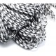 SP4mm-69  - (1 metru) Snur paracord plat alb, negru si gri 4mm