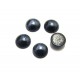 DISPONIBIL 4 BUCATI - CSCP-R7-8mm-01 - Cabochon sticla negru perlat 7-8mm - STOC LIMITAT!!!