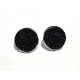 BIJ189A - Cercei druzy negru glitter efect AB 19mm