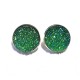 DISPONIBIL 1 PERECHE - BIJ189C - Cercei druzy verde paun glitter efect AB 19mm