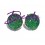 DISPONIBIL 1 PERECHE - BIJ189C - Cercei druzy verde paun glitter efect AB 19mm