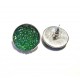 DISPONIBIL 1 PERECHE - BIJ189C - Cercei druzy verde paun glitter efect AB 19mm