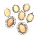 Cabochon sticla cat eye gri inchis 25*18mm