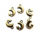 DISPONIBIL 1 SET CU 18 BUCATI - CP248 - Charm luna bronz antic 18*12mm