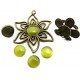 Cabochon sticla cat eye verde olive 01 10mm